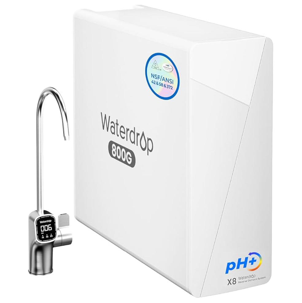 Waterdrop Filtro RO 10 etapas, 800 gpd, con alcalinizador - Control Case WD-X8, certificación NSF