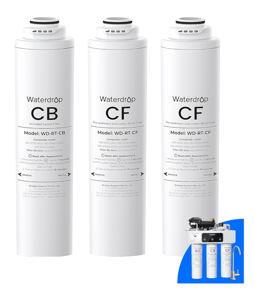 Waterdrop WD-T3-RC - WD-T3-C Filtration System Spare Parts Kit, Year 1, NSF Certified
