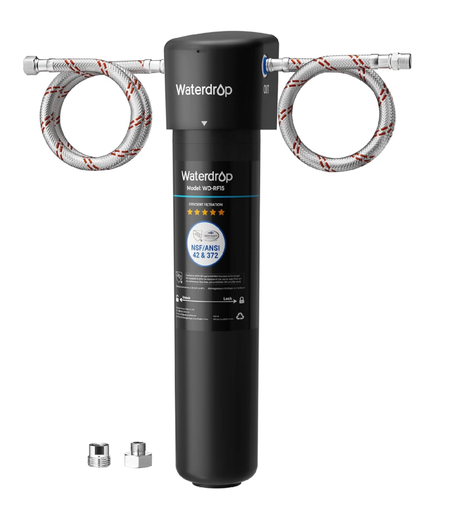Waterdrop WD-15UA - Water filtration system that reduces PFAS, PFOA/PFOS, lead, chlorine, bad taste and odor, direct connection to the tap, NSF certified