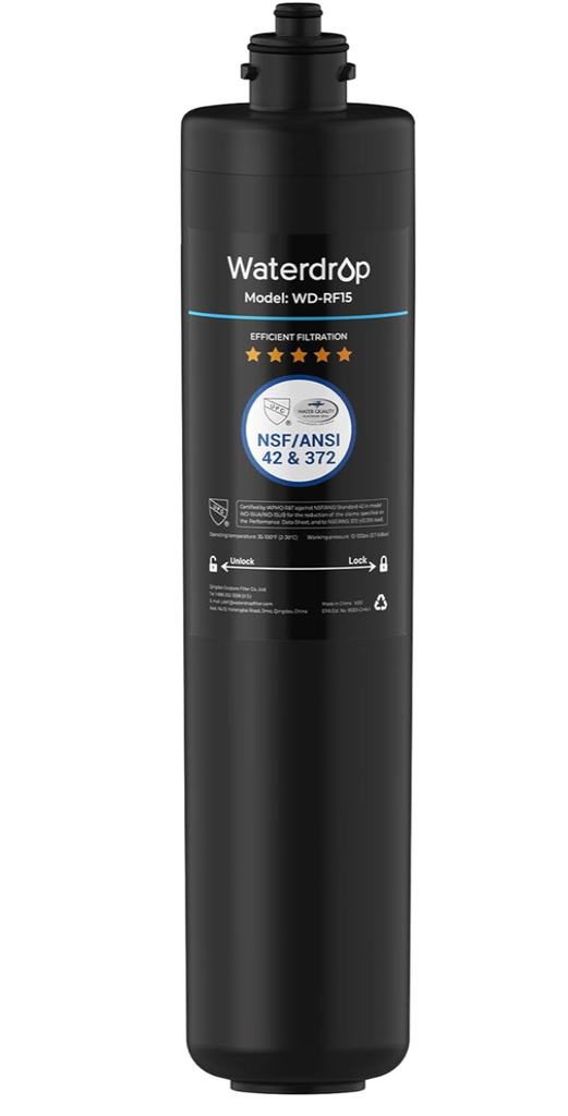 Waterdrop WD-RF15, Replacement Filter for WD-15UA, NSF Certified