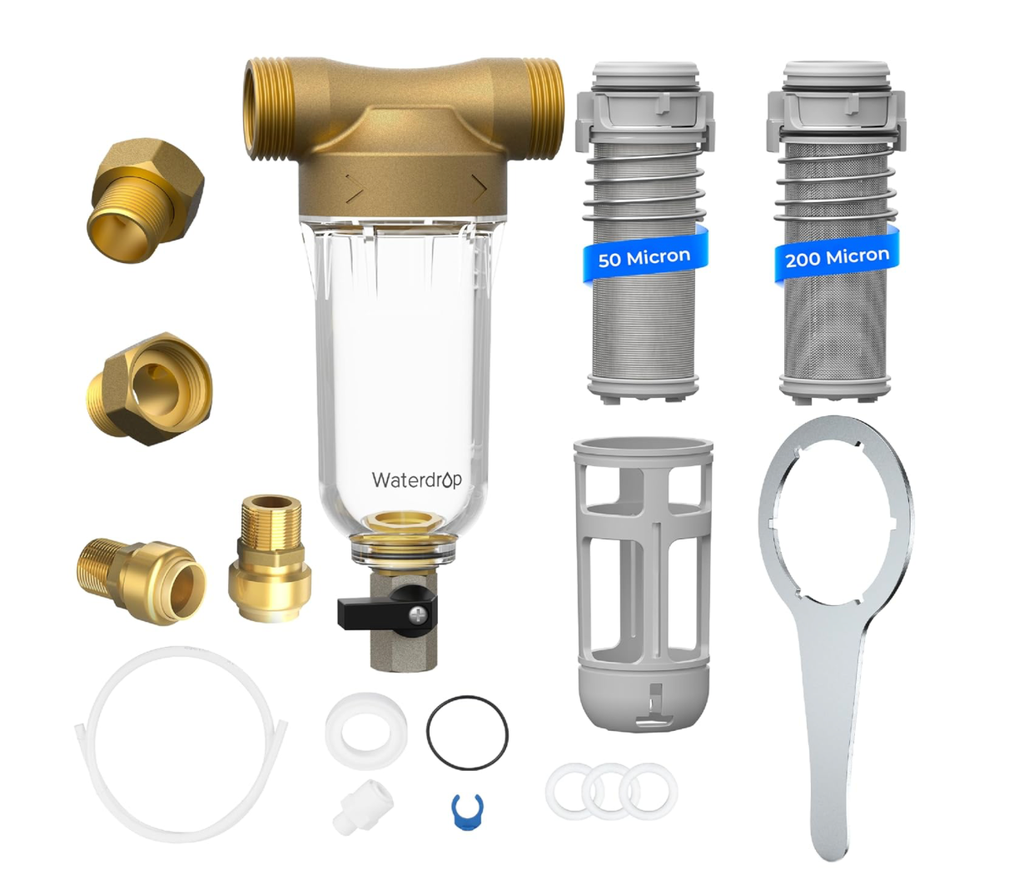 Waterdrop WD-RPFK52 - Sediment filter for whole house for city/well water, 50 microns + 200 microns